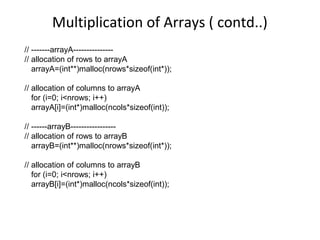 Array Dynamic Memory Allocation Dynamic memory allocation | PPT