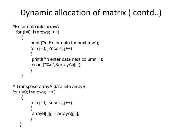 Dynamic memory allocation
