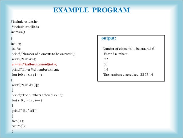 Dynamic memory allocation in c