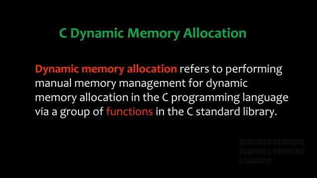 Dynamic memory allocation | PPT