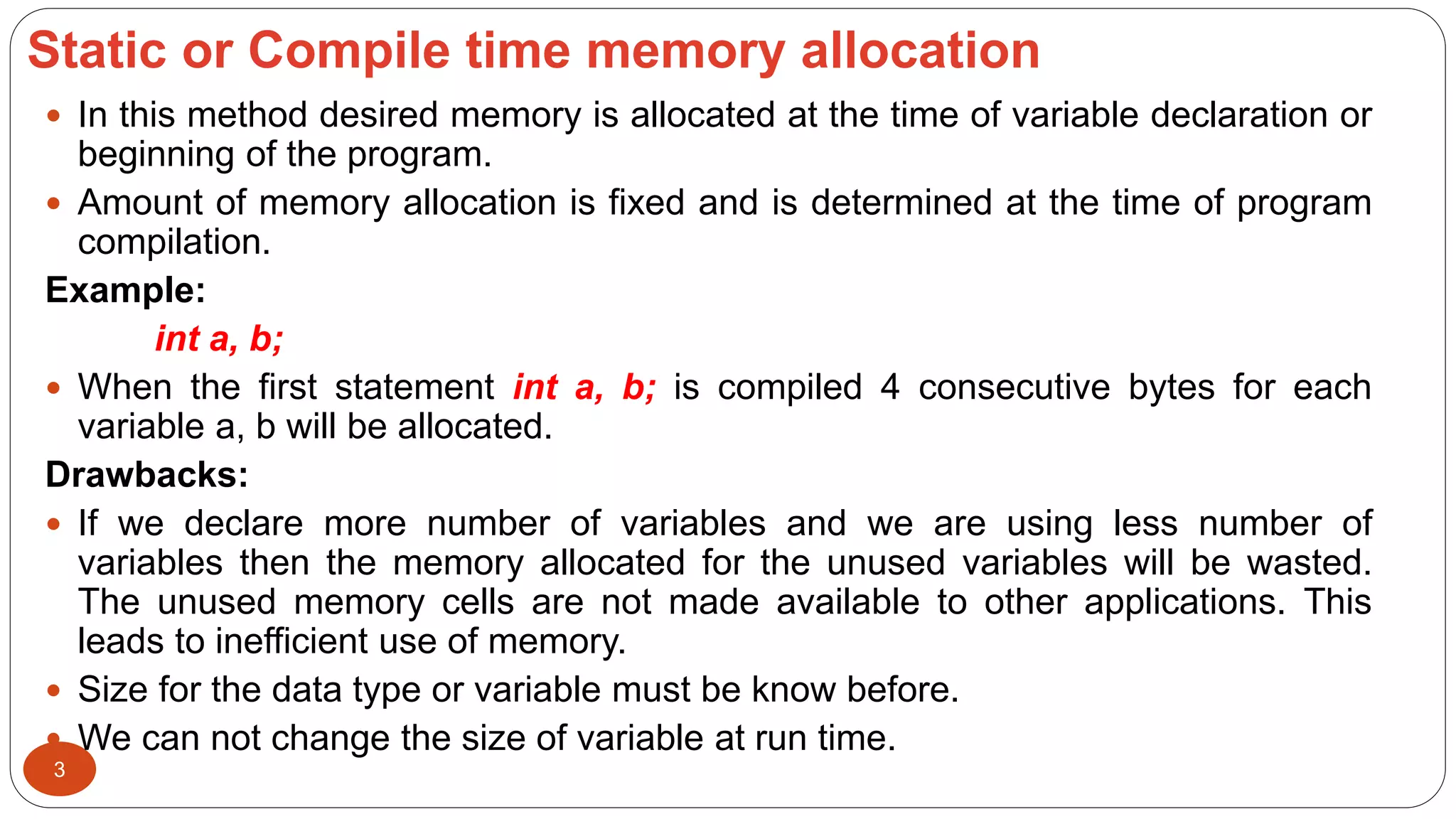 Dynamic Memory Allocation in C | PPT