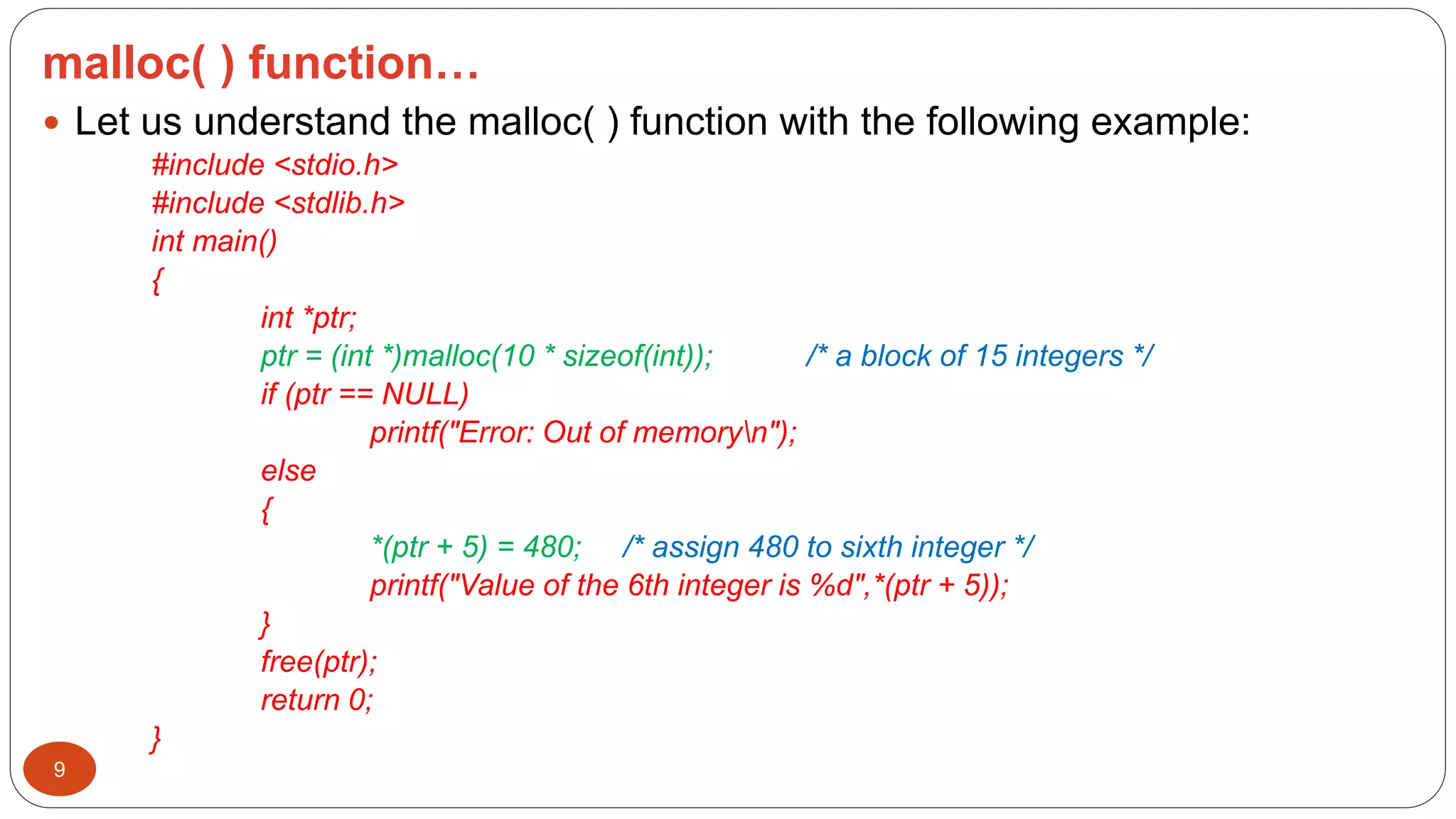 Dynamic Memory Allocation in C | PPTX