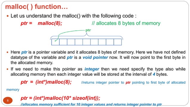 Dynamic Memory Allocation in C | PPT