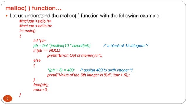 Dynamic Memory Allocation in C | PPTX