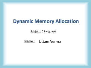 Dynamic memory allocation | PPT
