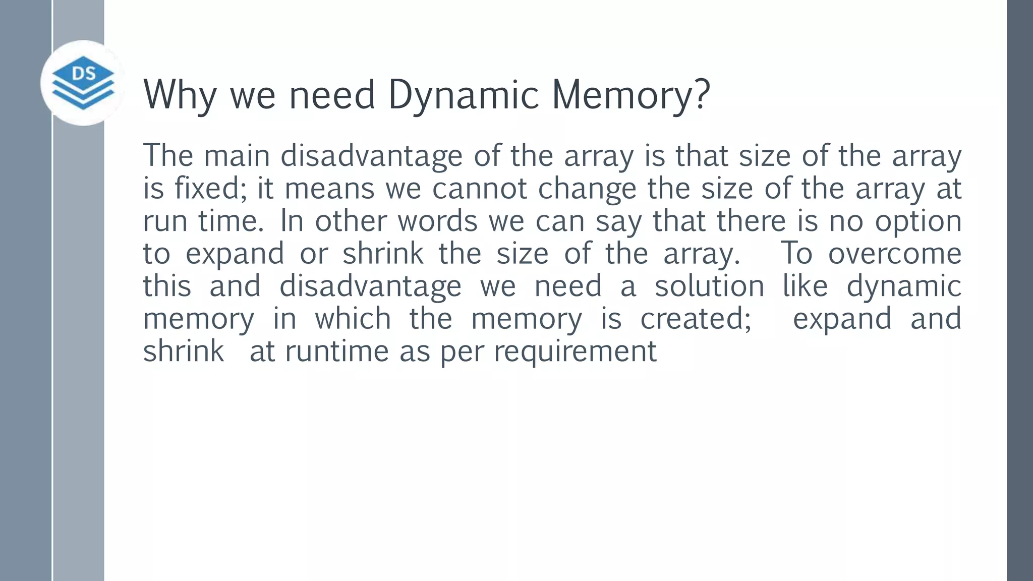 Dynamic memory allocation | PPTX