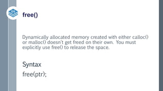 Dynamic memory allocation | PPTX