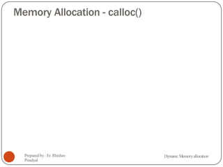 Dynamic Memory Allocation in C programming | PPT