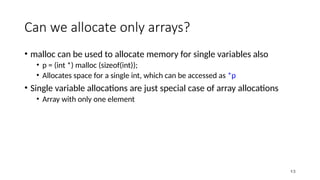 Dynamic Memory Allocation.pptx for c language and basic knowledge. | PPT