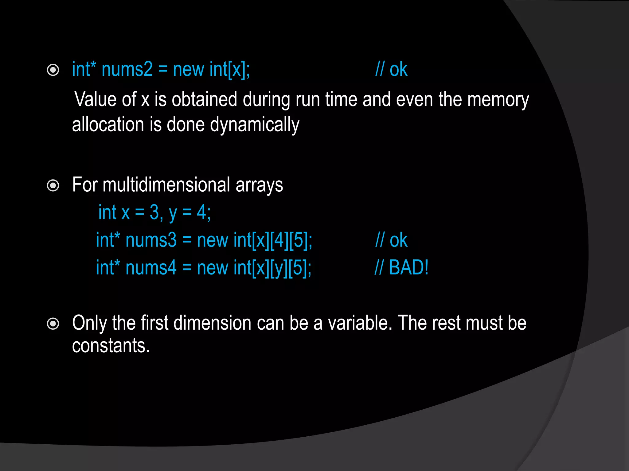 Dynamic memory allocation in c++ | PPTX