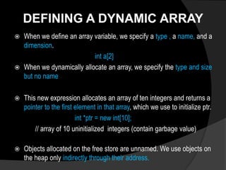 Dynamic memory allocation in c++ | PPTX