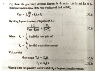 Dynamic modelling of dc motor drive