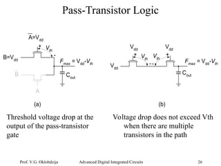 Advanced Techniques in Dynamic and Pass-Transistor CMOS Logic Design | PPT