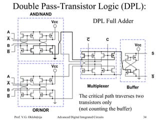 Advanced Techniques in Dynamic and Pass-Transistor CMOS Logic Design | PPT