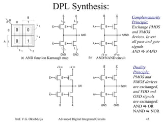 Advanced Techniques in Dynamic and Pass-Transistor CMOS Logic Design | PPT