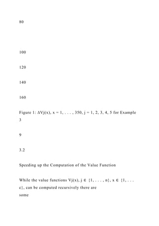 80
100
120
140
160
Figure 1: ∆Vj(x), x = 1, . . . , 350, j = 1, 2, 3, 4, 5 for Example
3
9
3.2
Speeding up the Computation of the Value Function
While the value functions Vj(x), j ∈ {1, . . . , n}, x ∈ {1, . . .
c}, can be computed recursively there are
some
 