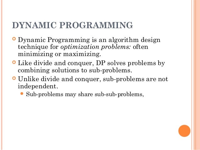 Dynamic programming