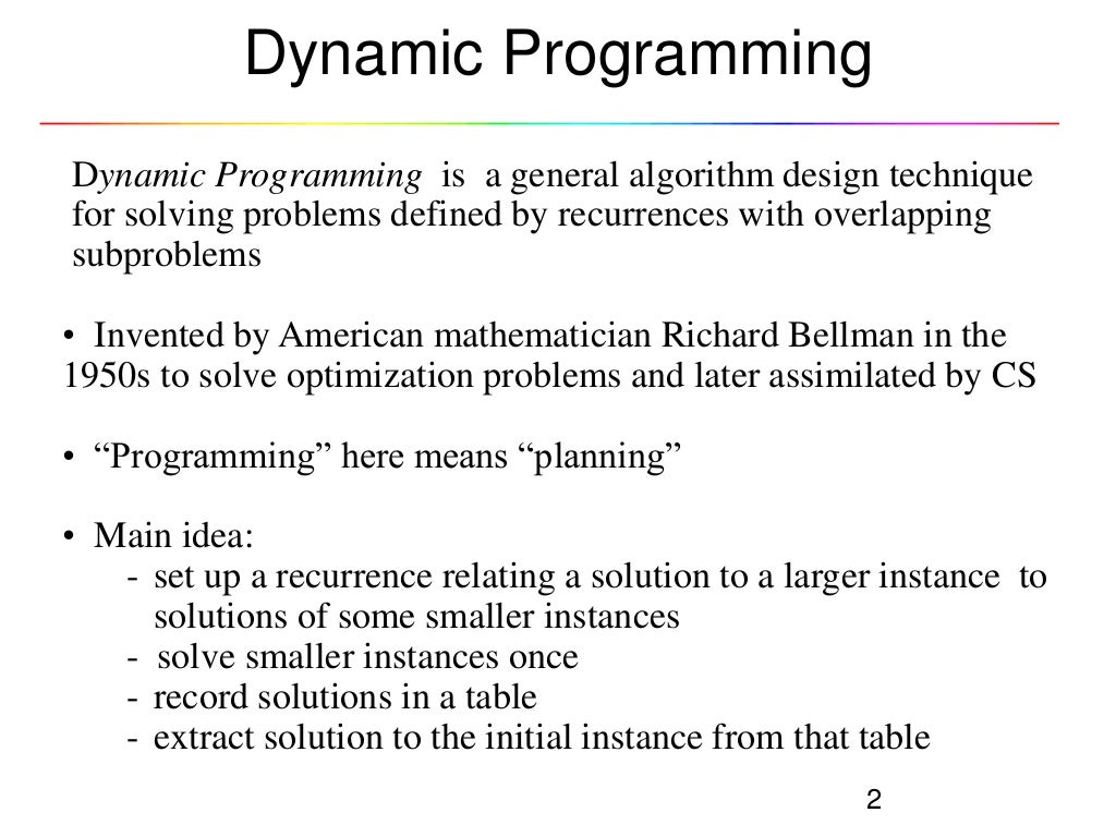 Dynamic programming