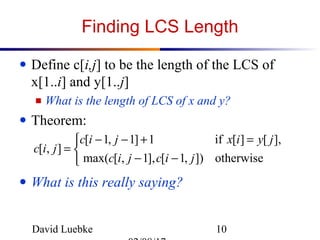 Dynamic programming in Algorithm Analysis | PPT