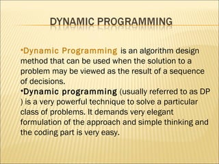 Dynamic programming | PPT