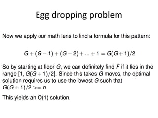 Egg dropping problem
 
