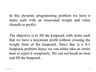 Dynamic Programming introduction, different problems based on DP | PPT