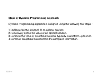 Dynamic Programming introduction, different problems based on DP | PPT