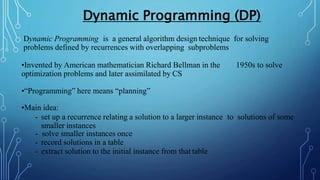 Dynamic programming (dp) in Algorithm | PPT