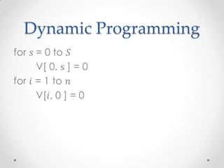 Dynamic Programming
 