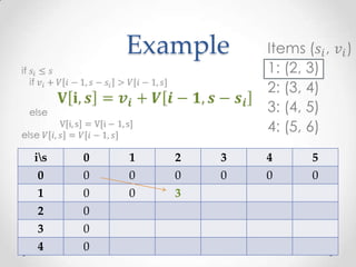 Example



is   0   1   2   3   4   5
 0    0   0   0   0   0   0
 1    0   0   3
2     0
3     0
4     0
 