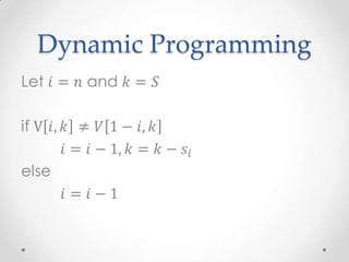 Dynamic Programming
 