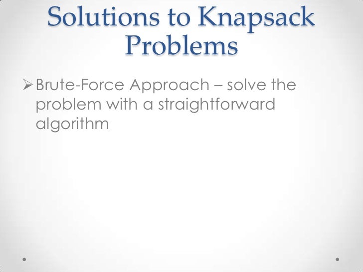 Knapsack Problem