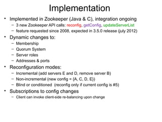 Dynamic Reconfiguration of Apache ZooKeeper | PDF