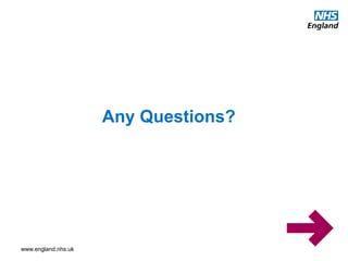 www.england.nhs.uk
Any Questions?
 