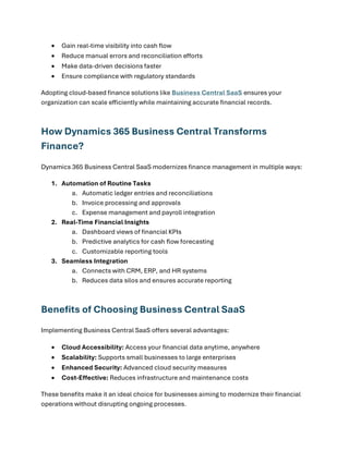 Modernize Finance Using Dynamics 365 Business Central | PDF