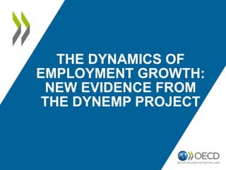 THE DYNAMICS OF
EMPLOYMENT GROWTH:
NEW EVIDENCE FROM
THE DYNEMP PROJECT
 