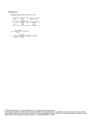 Dynamics of Structures 4th Edition Chopra Solutions Manual | PDF