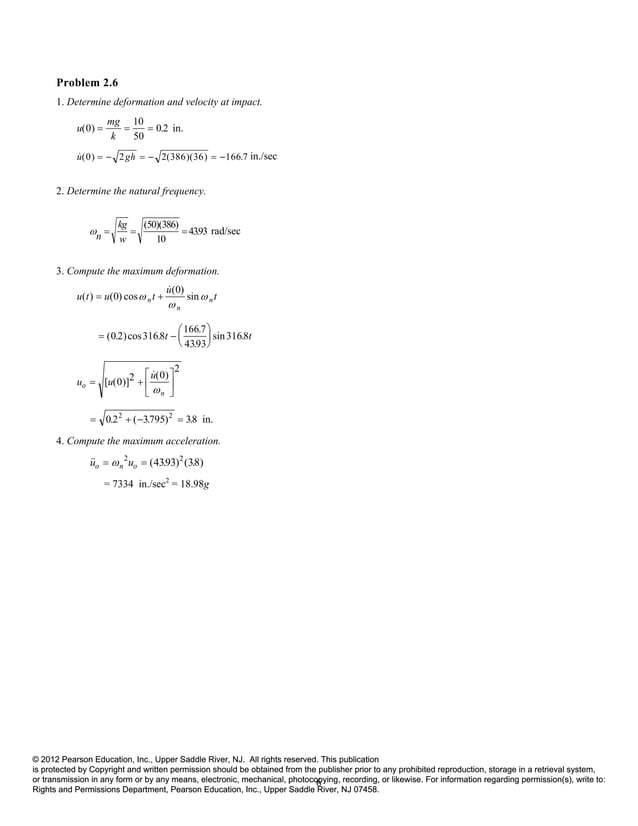Dynamics of Structures 4th Edition Chopra Solutions Manual