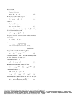 Dynamics of Structures 4th Edition Chopra Solutions Manual | PDF