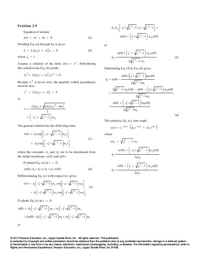 Dynamics of Structures 4th Edition Chopra Solutions Manual