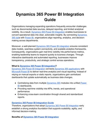 Comprehensive Guide to Dynamics 365 Power BI Integration for Real-Time ...