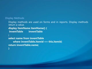 Display Methods
 