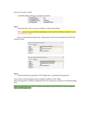 Dynamics ax 2012 workflow development | DOCX