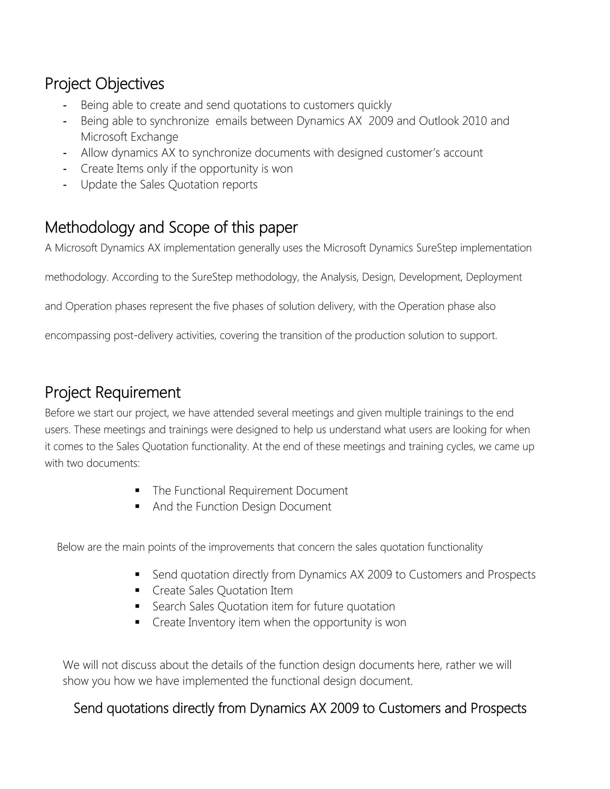 Dynamics AX Fast Sales Quotation | PDF