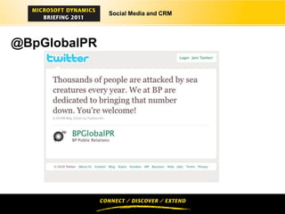 Social Media and CRM




@BpGlobalPR
 