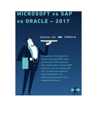 ERP Comparison: Microsoft vs SAP vs Oracle - 2017
