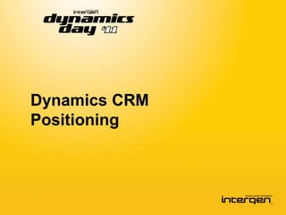 Dynamics CRM
Positioning
 