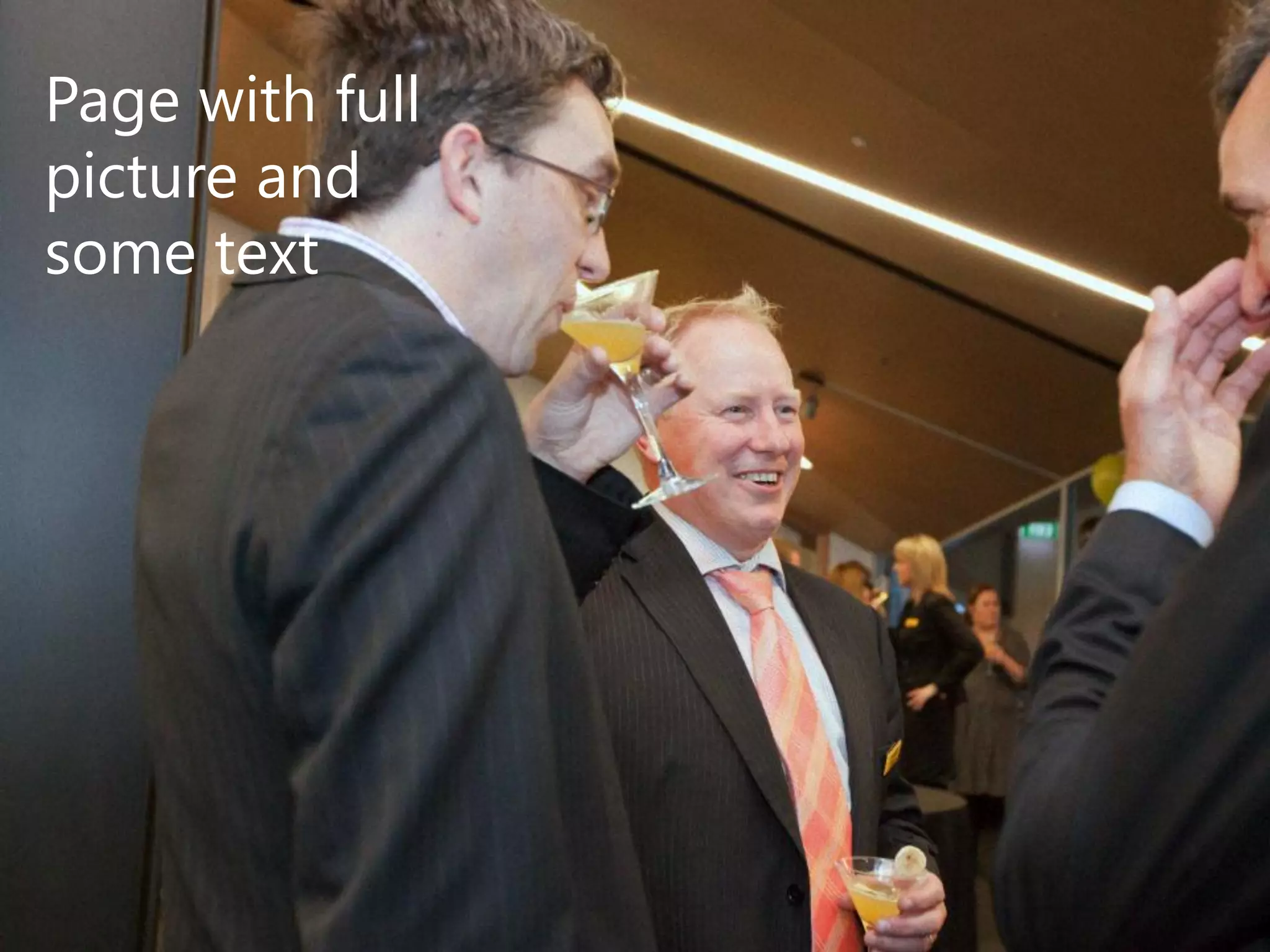 Page with full
picture and
some text
 