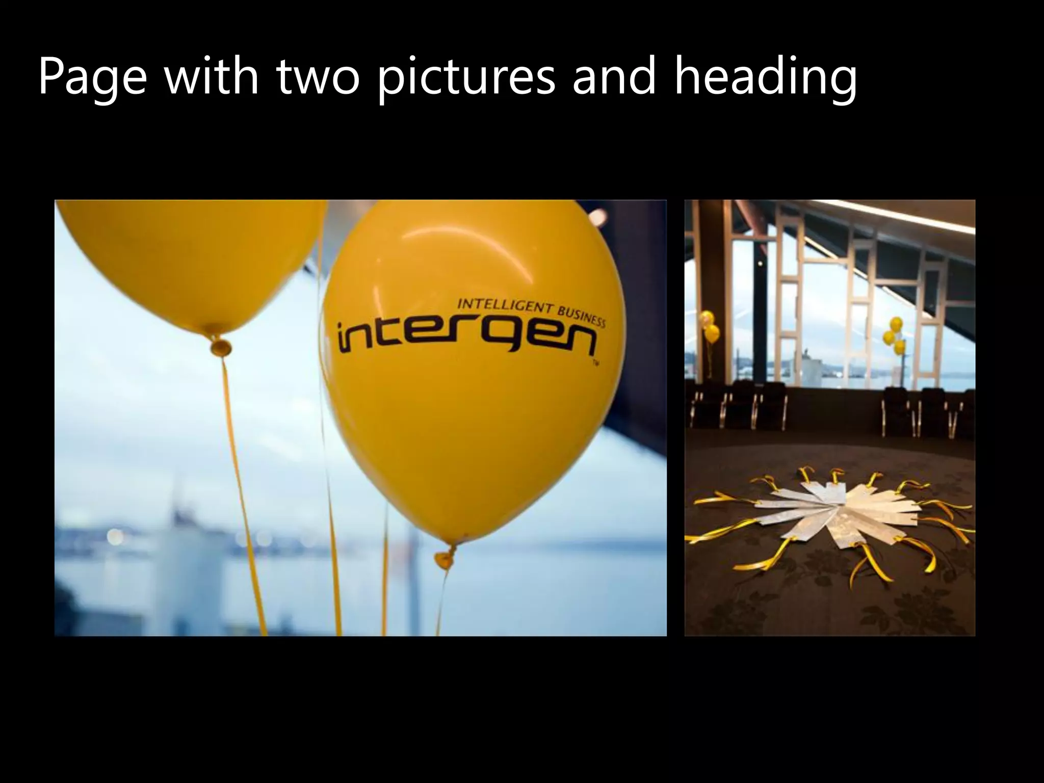 Page with two pictures and heading
 