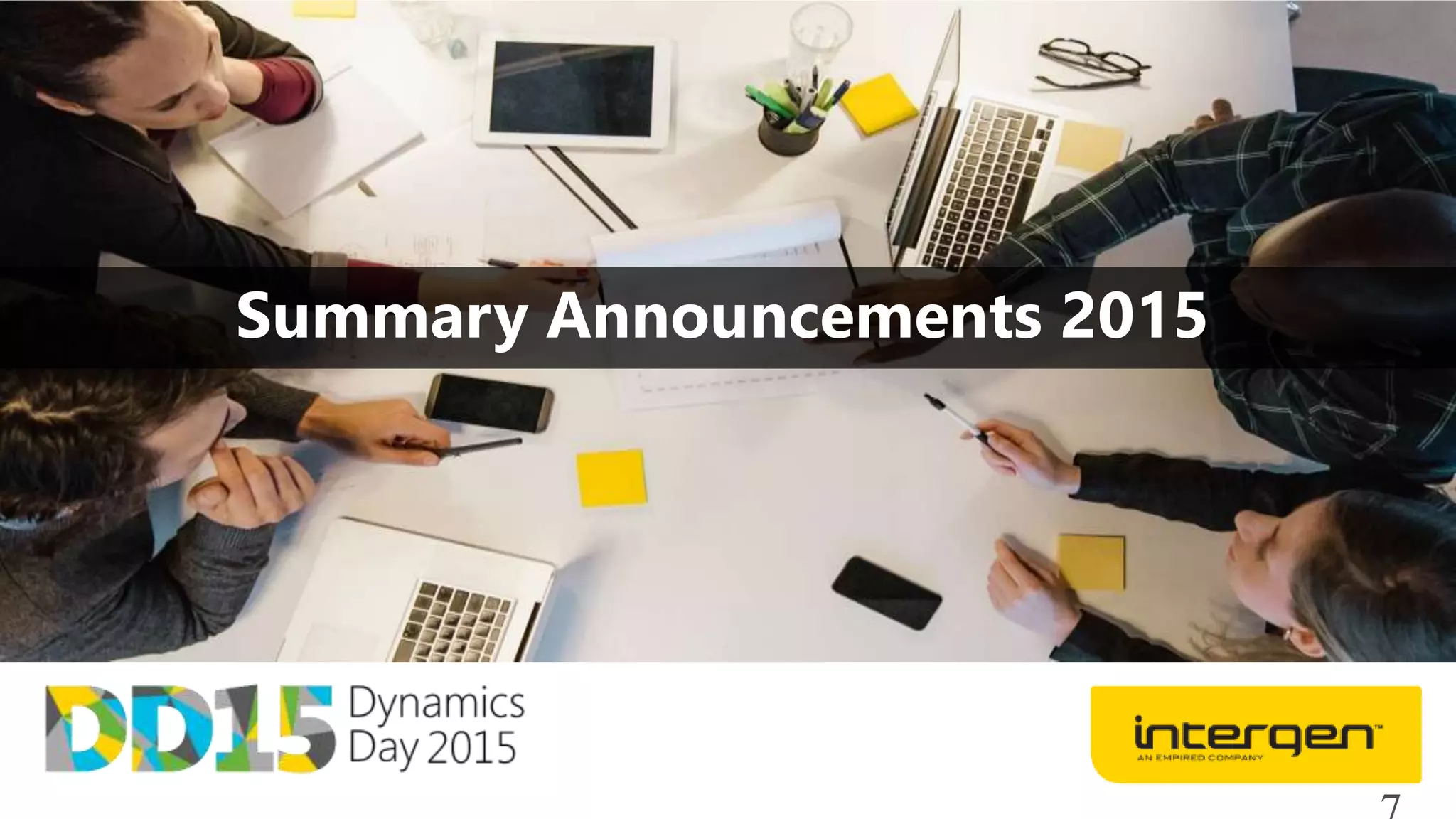 Summary Announcements 2015
 
